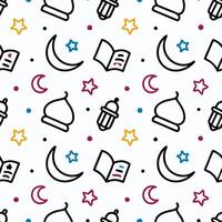ramadan seamless pattern with crescent and stars vector