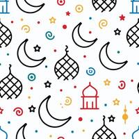 seamless pattern with arabic symbols and vector