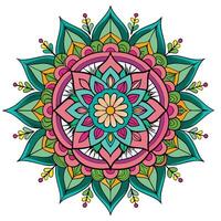a colorful flower design with a circular center white background, vector