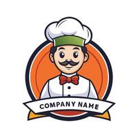 chef logo design template white background, vector