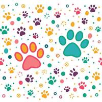 paw prints and dots on a white background vector