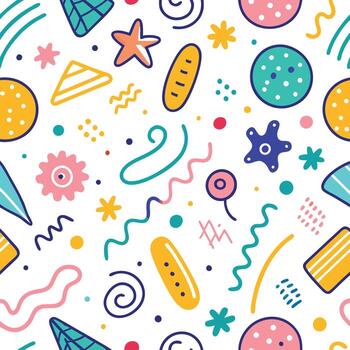 sin costura modelo con vistoso formas y , vector