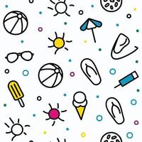 summer seamless pattern white background vector
