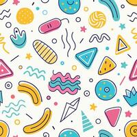 seamless pattern with colorful objects shapes, vector