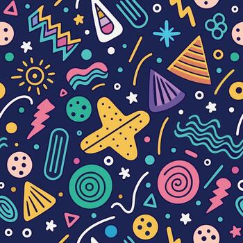 sin costura modelo con vistoso formas símbolos, vector