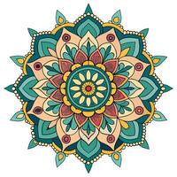 a colorful flower design in the center of a circle vector