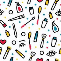 makeup brushes and other items are shown in this vector
