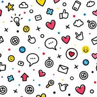 a colorful pattern with various icons and symbols, vector