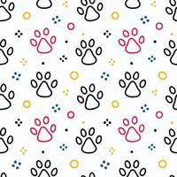 seamless pattern with dog paw prints vector