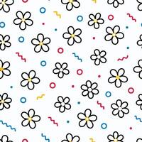 a pattern with flowers and geometric shapes, vector