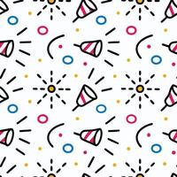 a pattern with colorful objects and fireworks vector