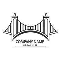 a bridge logo with a black and white image vector