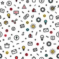seamless pattern with icons and symbols, vector