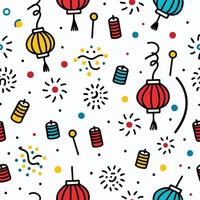 chinese new year seamless pattern white background , vector
