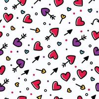 a pattern with hearts and arrows vector