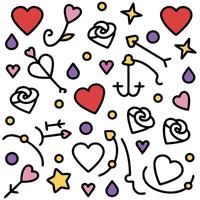 a set of hearts and arrows on a white background vector