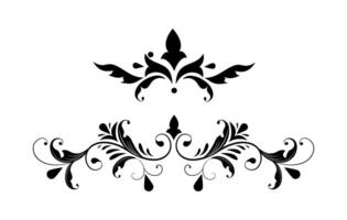 Set of border elements and page decoration elements. Border decoration elements pattern arts on black and white colour. vector