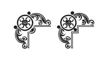 set of decorative design elements including corner pieces frames and floral ornaments on white background vector