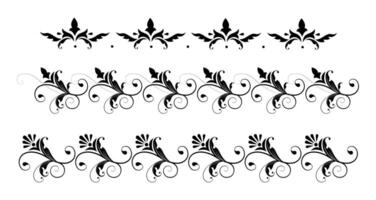 Set of border elements and page decoration elements. Border decoration elements patterns on black colour. vector