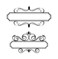 Set of luxury ornaments for label or logo on white background vector