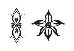 set of decorative design elements including floral ornaments vector
