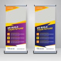 Corporate rollup or X banner display design template vector