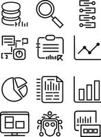 Collection of Modern Technology and Data Analysis Icons vector