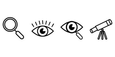 Modern Icons of Vision, Observation, and Exploration vector
