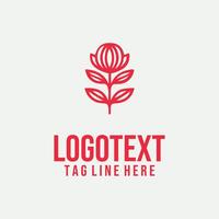 Leaf Sprout linear foral logo vector