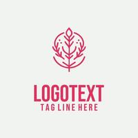 Petal Loop linear foral logo vector