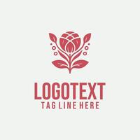 Blossom Edge linear floral logo vector