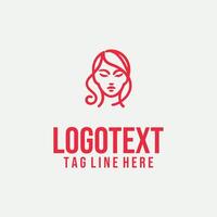 Femme Reflection Lines linear lady face logo vector