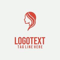 Femme Imprint linear lady face logo vector