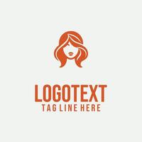 Linear Femme Sketch linear lady face logo vector