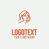 Sculpted Linear Glow linear lady face logo vector