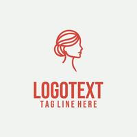 Face in Motion Art linear lady face logo vector