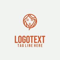 Ladys Flow linear lady face logo vector