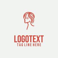 Linear Femme Design linear lady face logo vector