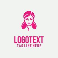 Outline of Grace linear lady face logo vector