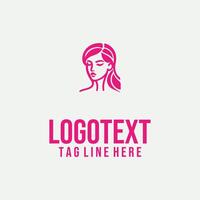 Ladys Elegance linear lady face logo vector