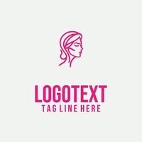Linear Femme Aura linear lady face logo vector