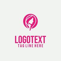Lady in Flow linear lady face logo vector