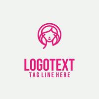 Lady in Motion linear lady face logo vector