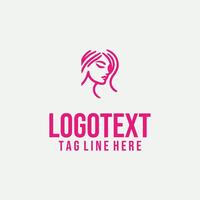 Face in Motion linear lady face logo vector