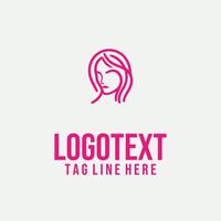 Elegance in Lines linear lady face logo vector