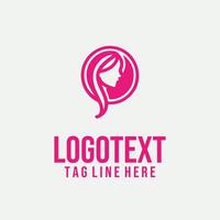 Face of Serenity linear lady face logo vector