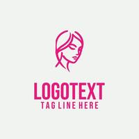Linear Form linear lady face logo vector