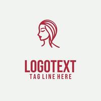 Face of Simplicity linear lady face logo vector
