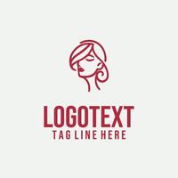 Linear Muse linear lady face logo vector