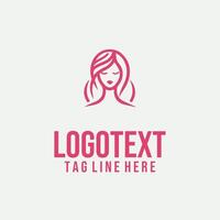 Lady in Lines linear lady face logo vector